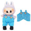 Gestreepte Beer Slabbetje Overalls voor Labubu Minifiguur 17cm - Blauw