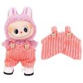 Gestreepte Beer Slabbetje Overalls voor Labubu Minifiguur 17cm - Roze