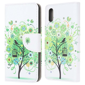 Style Series Samsung Galaxy Xcover 5 Portemonnee Hoesje - Bloeiende Boom / Groen