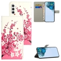 Samsung Galaxy A34 5G Style Series Portemonnee Hoesje - Roze Bloemen