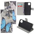 Style Series iPhone 11 Pro Wallet Case - Blauw Vlinder