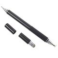 Stylish 3-in-1 Multifunctionele Stylus Pen & Balpen - Zwart