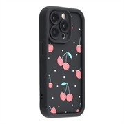 iPhone 14 Pro Stijlvol Schokbestendig TPU Hoesje met Opstaande Randen - Zwart / Kersen