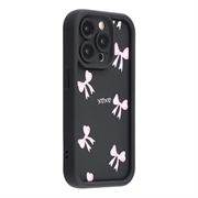 iPhone 15 Pro Max Stijlvol Schokbestendig TPU Hoesje met Opstaande Randen - Zwart / strik