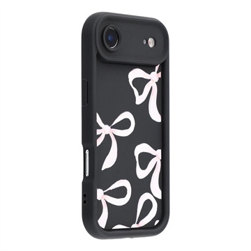 iPhone Air Stijlvol Schokbestendig TPU Hoesje met Opstaande Randen - Zwart / Grote strik