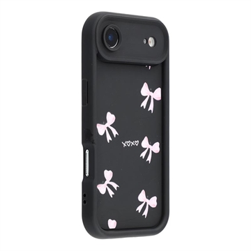 iPhone Air Stijlvol Schokbestendig TPU Hoesje met Opstaande Randen - Zwart / strik