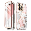 Supcase Cosmo iPhone 14 Pro Hybrid Case - Roze Marmer
