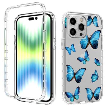 Sweet Armor Series iPhone 14 Pro Max Hybride Hoesje - Blauwe vlinder