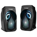 T-Wolf S11 Stereo PC Speakers met RGB-Verlichting - Zwart