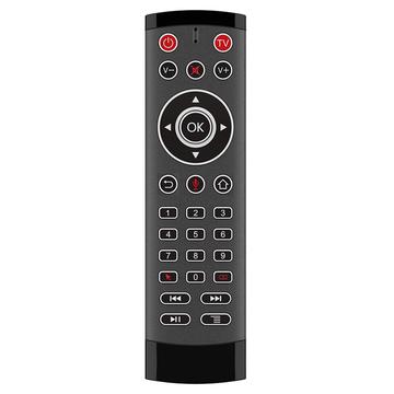 T1-PRO-TV 2-Toets IR Learing Functie Luchtmuis Smart draadloze afstandsbediening met microfoon voor Android TV Box / Stick
