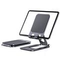 T2 Max opvouwbare aluminium telefoon-/tabletstandaard - grijs