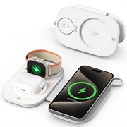 T5 3-in-1 Opvouwbare Reis Draadloze Oplader 15W - Wit