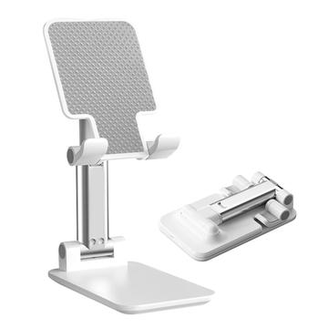 T9-2 Telescopische Opvouwbare Platte Universele Desktop Smartphonestandaard - Wit