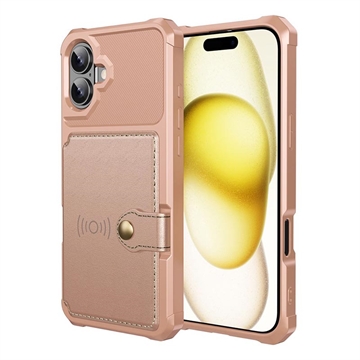 iPhone 17 TPU Hoesje met Kaarthouder - Roze