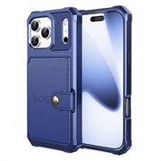 iPhone 17 Pro TPU Hoesje met Kaarthouder - Blauw