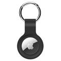Tactical Beam Apple AirTag Siliconen Hoesje met Sleutelhanger - Zwart