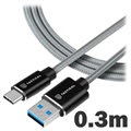 Tactical Fast Rope Oplaadkabel - USB-A/USB-C - 0.3m