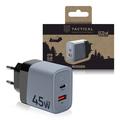Tactical Microgrid GaN 45W Wandoplader - PD3.0 USB-C, QC3.0 USB-A