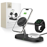 Tech-Protect A12 3-in-1 MagSafe draadloze oplader 15W met ingebouwde LED-lamp - Zwart