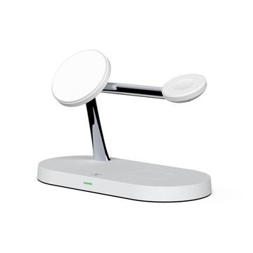 Tech-Protect A12 3-in-1 MagSafe Wireless Charger 15W with Built-in LED Lamp (Open-Box Satisfactory) - White