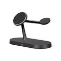 Tech-Protect A12 3-in-1 MagSafe Wireless Charger 15W with Built-in LED Lamp (Open Box - Bulk Satisfactory) - Black