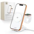 Tech-Protect A56 3-in-1 magnetische/Magsafe draadloze oplader 25W, Qi 2.2 - Wit