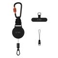 Tech-Protect ATH04 UrbanLoop antidiefstal-telefoonhouder met intrekbare stalen kabel - Zwart