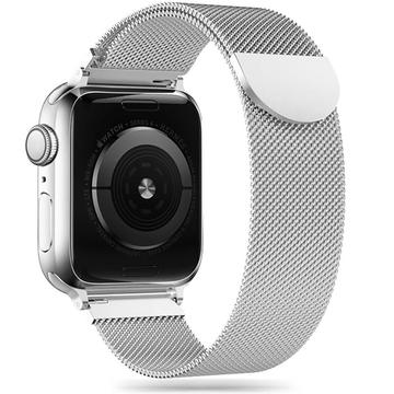 Apple Watch Series 9/8/SE (2022)/7/SE/6/5/4/3/2/1 Tech-Protect Milanese Riem - Zilver