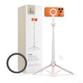 Tech-Protect L10S MagSafe Selfie Stick-statief met Bluetooth-afstandsbediening - Roze / Grijs