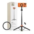 Tech-Protect L10S MagSafe Selfie Stick-statief met Bluetooth-afstandsbediening - Zwart / oranje