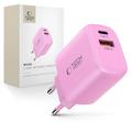 Tech-Protect NCA30 Dual-Port oplader - 30W USB-C PD en 18W USB-A QC3.0 - Babyroze