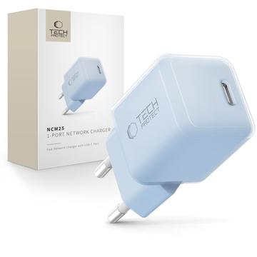 Tech-Protect NCM25 25W USB-C oplader - Power Delivery - Baby Blue