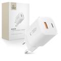 Tech-Protect NCM33W Dual-Port 30W Wandoplader - Wit