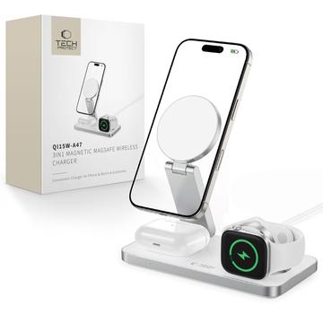 Tech-Protect QI15W-A47 3-in-1 opvouwbare MagSafe draadloze oplader