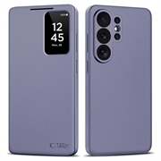 Samsung Galaxy S26 Ultra Tech-Protect Smart Clear View Flip Hoesje met kaartsleuf - Paars