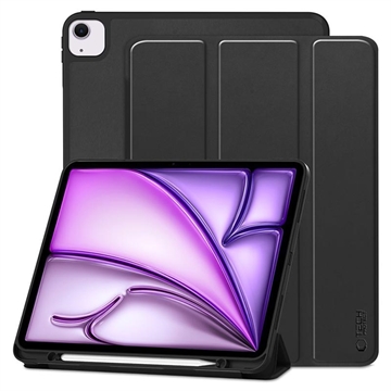 iPad Air 13 2024/2025 Tech-Protect SmartCase Pen Tri-Fold Folio Hoesje - Zwart
