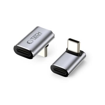 Tech-Protect UltraBoost AA02 40Gbps Hoekige USB-C Adapter - Grijs