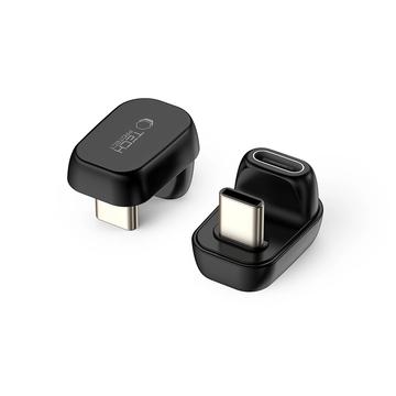 Tech-Protect UltraBoost AA04 40Gbps haakse USB-C-adapter - Zwart