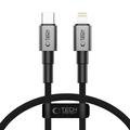 Tech-Protect UltraBoost DNA Lightning-kabel - PD 27W/3A, 25cm - IJzergrijs