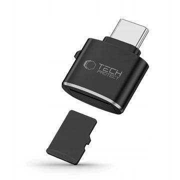 Tech-Protect UltraBoost Type-C Micro SD/TF-kaartlezer - Zwart