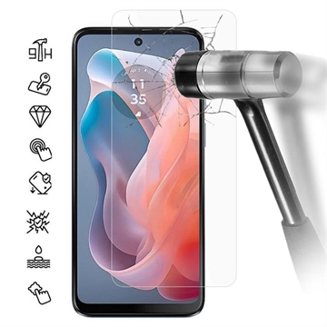 Motorola Moto G04 Glazen Screenprotector - 9H, 0.3mm - Case Friendly  - Doorzichtig