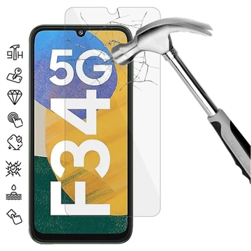 Samsung Galaxy F34/M34 5G Glazen Screenprotector - 9H, 0.3mm - Case Friendly  - Doorzichtig