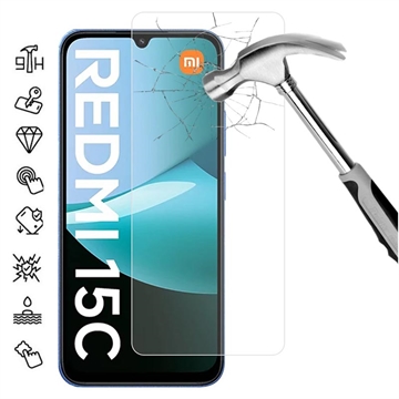 Xiaomi Redmi 15C 4G Glazen Screenprotector - 9H - Case Friendly - Doorzichtig