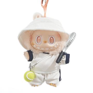 Tenniskleding voor Labubu pop 17cm - 5 stuks. - Wit