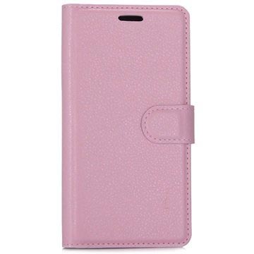 Huawei P10 Getextureerde Wallet Case - Roze