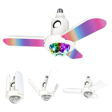 Driebladige opvouwbare RGB plafondlamp met Crystal Disco Ball muzieklicht