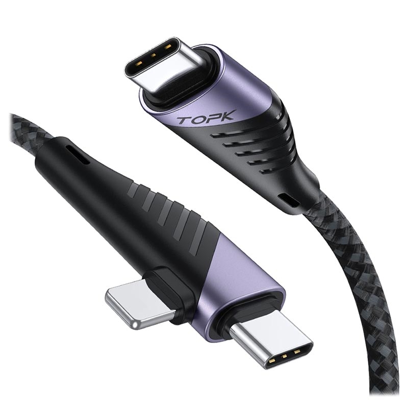 AP74 2-in-1 Snellaadkabel USB-C, Lightning - 2m