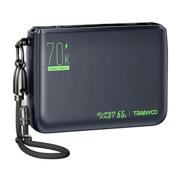 Tranyoo T-L7 70000mAh Power Bank - 65W PD, 2x USB-A, 2x USB-C - Zwart
