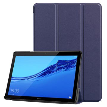 Tri-Fold Series Huawei MediaPad T5 10 Folio Hoesje - Donkerblauw