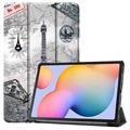 Tri-Fold Series Samsung Galaxy Tab S6 Lite Folio Case - Eiffeltoren